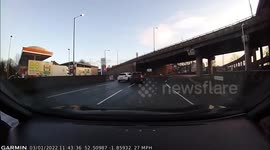 Close Call: Two Cars Violating Traffic Laws Almost Collide With Eachother