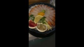 Korean Red-banded lobster sashimi.