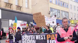 Teachers march through Bristol public clap in support as they pass