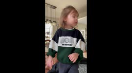 Cute toddler tries her best to mimic animal sounds