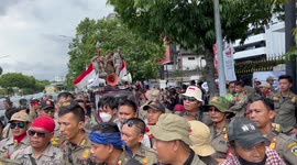 Strike for Government Employee Demand In Jakarta, Indonesia