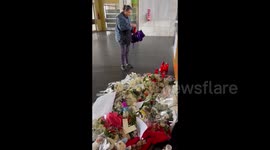 Memorial in the memory of the train crash victims in Larissa, Greece