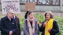 Speaker Farhana Yamin is an internationally recognised environmental lawyer, climate change and development policy expert stage protest as climate activists face contempt of court, London, UK