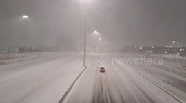 Snowstorm Impacts Major Highway 401
