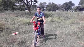 Going to house on  my bicycle ride in India . My new bicycle