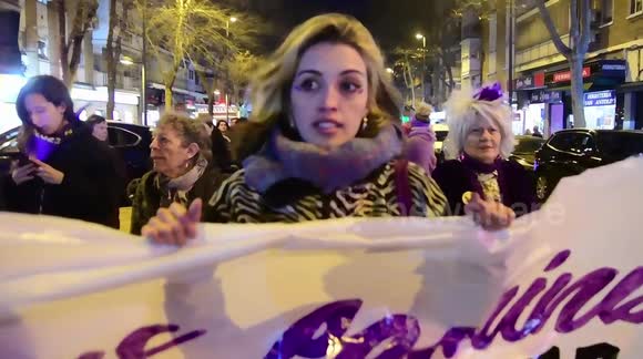 Feminists march in Madrid, Spain demanding safe streets at night