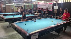 Terrified snooker players run outside when earthquake strikes Philippines