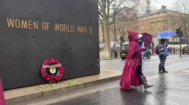 Iranian handmaidens protest for international women day
