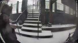 Videos capture one week apart show accumulation of snow brought by powerful winter storm in California