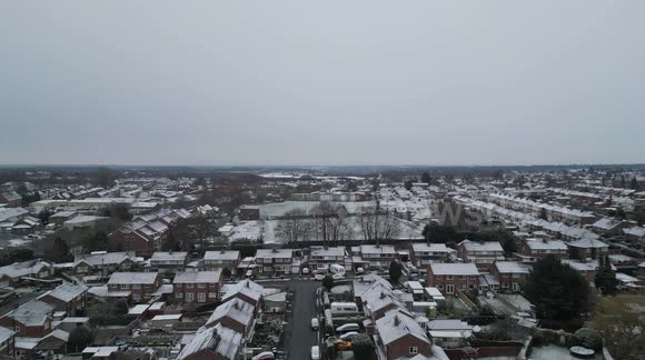 Drone footage captures dour scene as a full day of snowfall is due over North Yorkshire