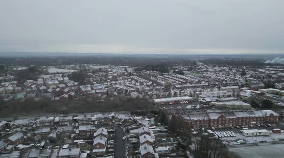 Drone footage captures dour scene as a full day of snowfall is due over North Yorkshire