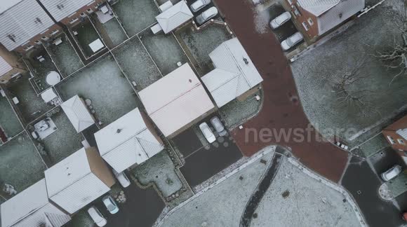 Drone footage captures dour scene as a full day of snowfall is due over North Yorkshire