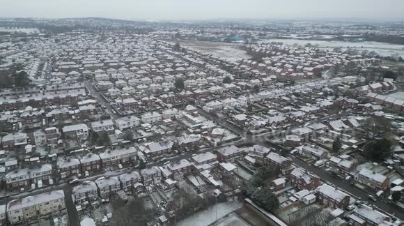 Drone footage captures dour scene as a full day of snowfall is due over North Yorkshire