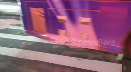 Colorful Cherry Blossom Zebra Crossing In Shiyan, China