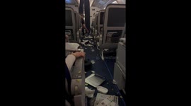 Aftermath of extreme turbulence from Lufthansa flight from austin to Frankfurt