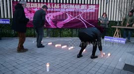 Homenaje a las victimas del 11M en Madrid, España en la calle que debería llevar su memoria