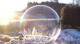 Mesmerising bubbles freezing at -10°c in Nairn, Scotland