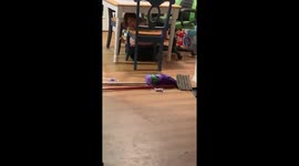 My niece upset about nothing breaking the chair was the funny part