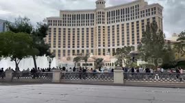 Meanwhile, in Vegas… Watching the Bellagio water show, when a motorcyclist comes through doing a wheelie