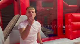 Check out this hilarious bad break; a man crashes into child during vlogging!