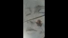 Artist braves 'baltic' conditions to create stunning portraits on FLOATING shards of ice Part 2/6