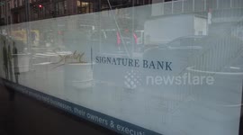 View of the Signature Bank in New York, NY, USA affected by Silicon Valley Bank collapse