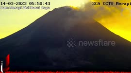 Dramatically, CCTV footage shows how quickly volcanic ash descended from Mount Merapi as far as 2 kilometers