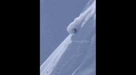 Pro snowboarder Cam FitzPatrick has unforgettable and terrifying run at great speeds on Alaskan mountain