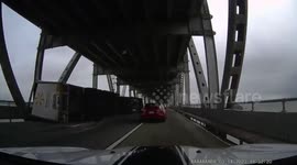 Vehicles on California's Richmond Bridge overturned by gusty wind