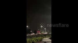 Lightning flashes in the sky above Osceola County, USA