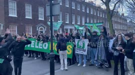 Sporting CP fans take over London street before Europa League clash with Arsenal
