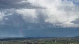 First Thunderstorms of Season In N. Ireland - Drone View Of Mammatus Clouds