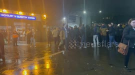 Chaos at Highbury and Islington station following Arsenal’s Euro football clash with Sporting
