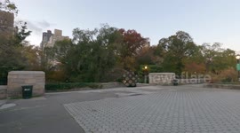 Manhattan, NYC: red-tailed hawk with a rat in its talons in park along the East River, near mayor's residence
