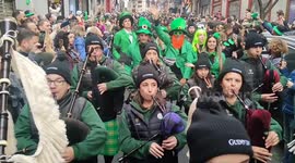 Madrid celebrates st Patrick´s day with a massive parade composed of 300 pipers on 18th March, 2023.