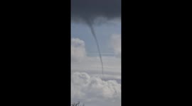 Funnel cloud seen almost touch ground as it forms over Wrexham