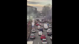 Paris Activists Block Inner Ring Road in Protest of Pension Reform