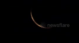 Crescent Moon illuminate Indonesia Sky this morning, on March 20, 2023