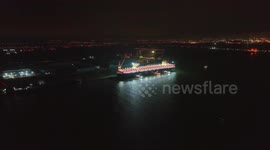 The World's Largest Newly Built Container Ship Sets Sail For Sea Trials In Suzhou, China