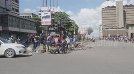 Vandalized Pedestrian Railings, by Protesters allied to the Opposition, along one of Nairobi's busy roads