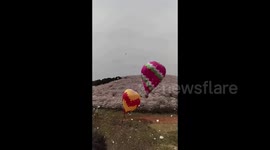 Hot air balloon plummets into reservoir with 7 tourists aboard in southwest China