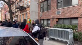 Uniska Wahala Kano interacts with protesters in New York, USA