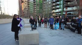 No US Nukes In Britain protest in front of US Embassy, London, UK