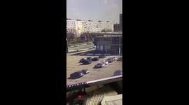 CCTV Footage of arrival at a residential building in Zaporozhye