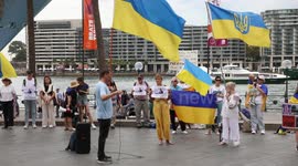 ‘Ban russian athletes from the Olympic games 2024’ protest, Sydney, Australia
