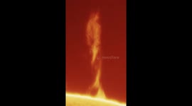 Fiery tornado on the surface of the sun reaches 100,000 miles into space