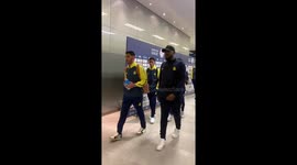 Cristiano Ronaldo hugs young fan who performs Ronaldo celebration in front of him