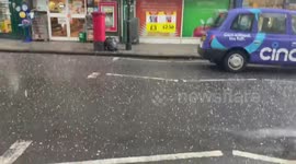 Sudden hailstone storm in North London