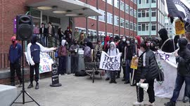 Counter Protesters Attempt To Take A Second Sign At Students Against Tyranny Protest