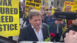 Andrew Bridgen Conservative MP joins anti vaccine Protest in London